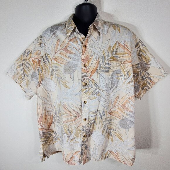 Tori Richard Honolulu 2XL Hawaiian Shirt Tropical Leaf Short Sleeve Button-Up - Picture 1 of 10